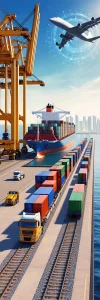 دانلود عکس با کیفیت بندر هوشمند و شبکه حمل و نقل یکپارچه