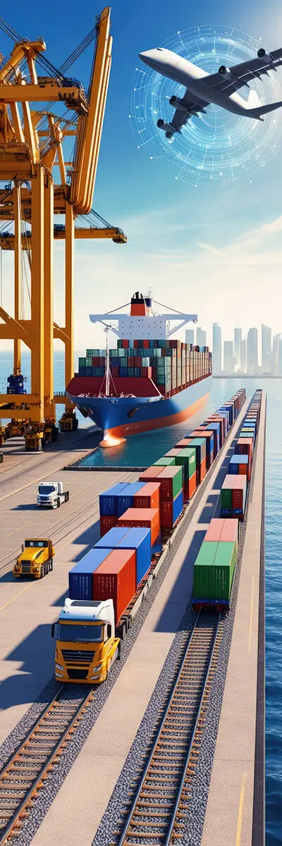 دانلود عکس با کیفیت بندر هوشمند و شبکه حمل و نقل یکپارچه