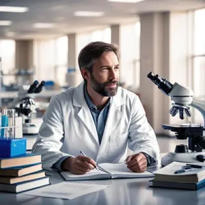 دانلود عکس با کیفیت دانشمند پژوهشگر در آزمایشگاه مدرن