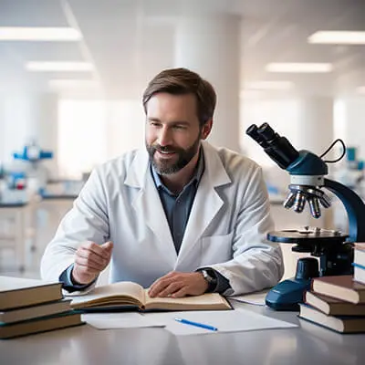 دانلود عکس با کیفیت محقق متخصص در محیط کار علمی