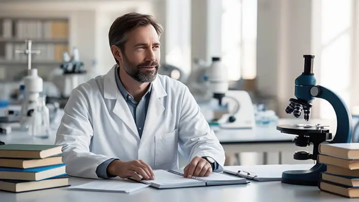 دانلود عکس با کیفیت دانشمند پژوهشگر در آزمایشگاه مدرن