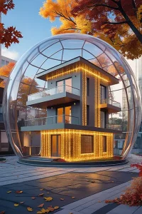دانلود عکس با کیفیت ویلای مدرن در حباب محافظ
