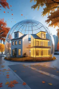 دانلود عکس با کیفیت ویلا مدرن در کپسول محافظ