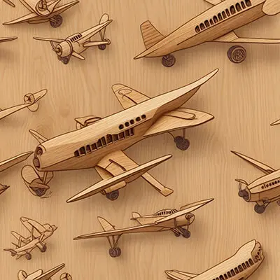 دانلود عکس با کیفیت ماکت هواپیما چوبی دست‌ساز