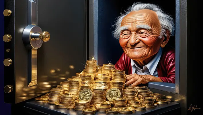 دانلود عکس با کیفیت نگهداری سکه طلا در گاوصندوق