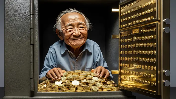 دانلود عکس با کیفیت نگهداری سکه طلا در گاوصندوق