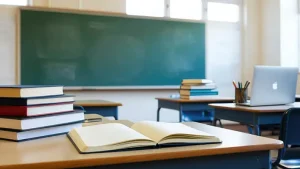 دانلود عکس با کیفیت کلاس درس با کتاب‌های آموزشی و فناوری