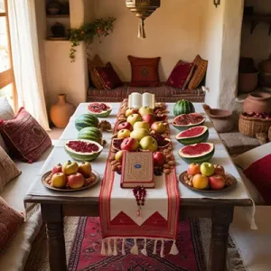 دانلود عکس با کیفیت چیدمان میز شب یلدا