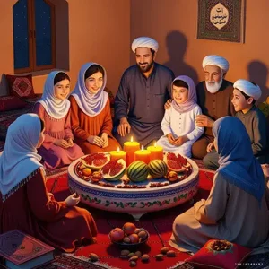 دانلود عکس با کیفیت دورهمی خانوادگی در شب چله