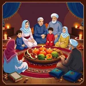 دانلود عکس با کیفیت تصویر طراحی شده شب یلدا