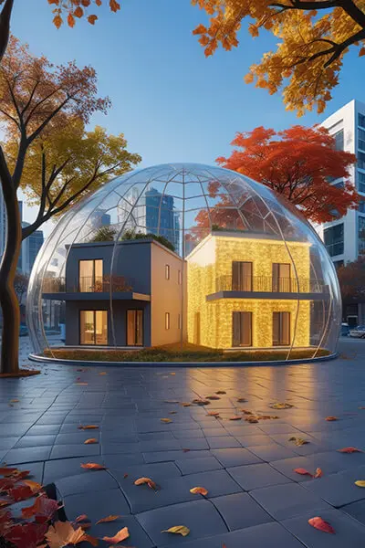 دانلود عکس با کیفیت ویلا مدرن در کپسول محافظ