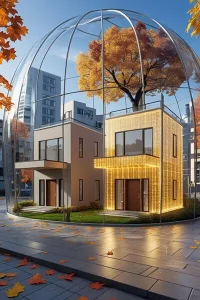 دانلود عکس با کیفیت ویلا مدرن در کپسول محافظ