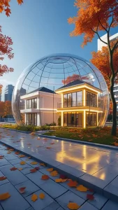 دانلود عکس با کیفیت ویلا مدرن در کپسول محافظ