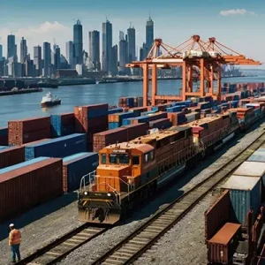دانلود عکس با کیفیت حمل‌ونقل ریلی در بندر