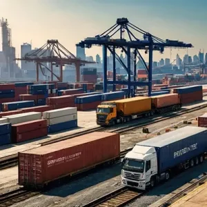 دانلود عکس با کیفیت بندر کانتینری پیشرفته