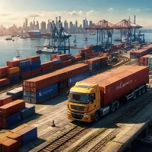 دانلود عکس با کیفیت بندر کانتینری پیشرفته