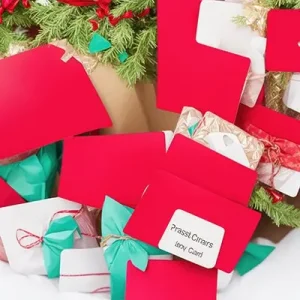 دانلود عکس با کیفیت هدایای کریسمس با کارت قرمز