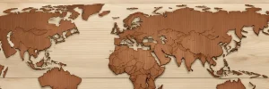 دانلود عکس با کیفیت نقشه جهان چوبی