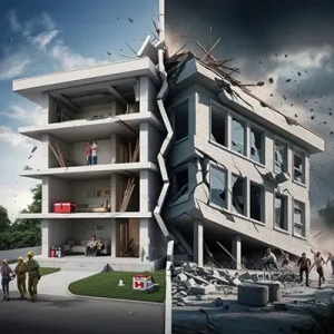 دانلود عکس با کیفیت تفاوت ساختمان مقاوم و آسیب‌پذیر