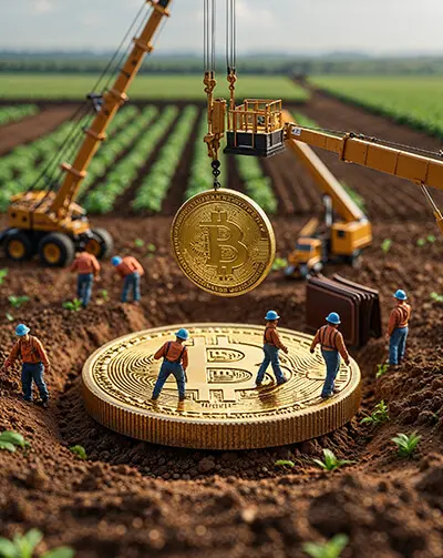 دانلود عکس با کیفیت کشاورزی با برداشت بیت‌کوین