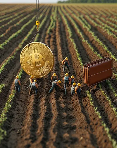 دانلود عکس با کیفیت کار تیمی در مزرعه رمزارز