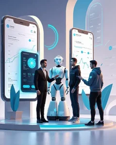 دانلود عکس با کیفیت فناوری نوین تعامل انسان با ربات