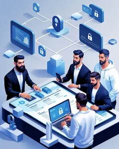 دانلود عکس با کیفیت همکاری تخصصی در حوزه امنیت شبکه و داده