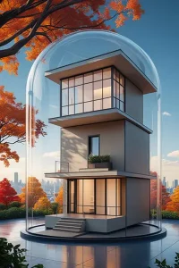 دانلود عکس با کیفیت ویلا زیر گنبد شفاف