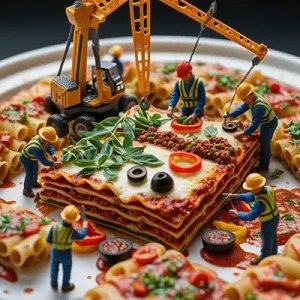 دانلود عکس با کیفیت پخت لازانیا در دنیای مینیاتوری