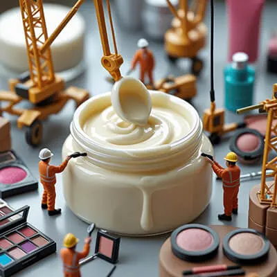 دانلود عکس با کیفیت تولید کرم آرایشی با کارگران مینیاتوری