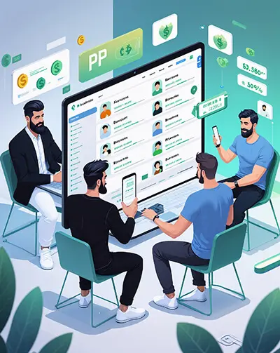 دانلود عکس با کیفیت همکاری تیمی هوشمندانه در دنیای دیجیتال