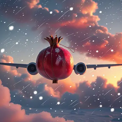 دانلود عکس با کیفیت انار هواپیما در برف