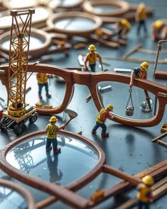 دانلود عکس با کیفیت ساخت عینک با کارگران مینیاتوری
