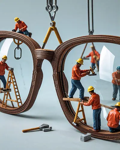 دانلود عکس با کیفیت کارگاه ساخت عینک با کارگران مینیاتوری