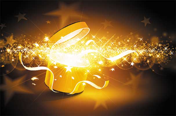 دانلود رایگان طرح لایه‌ باز انتزاعی جعبه نورانی طلایی