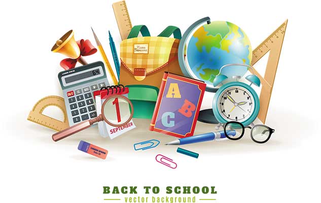 دانلود وکتور لایه باز بکگراند لوازم تحریر (نوشت‌افزار)