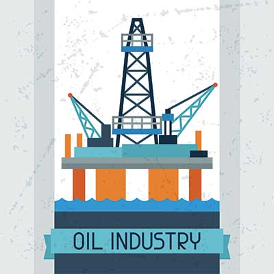 دانلود وکتور لایه‌ باز  صنعت نفت ، سکوی حفاری دریایی