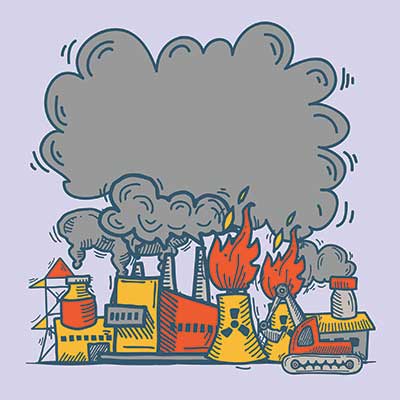 دانلود وکتور لایه‌ باز صنعت نفت و پالایشگاه ، آلودگی و احتراق تأسیسات صنعتی