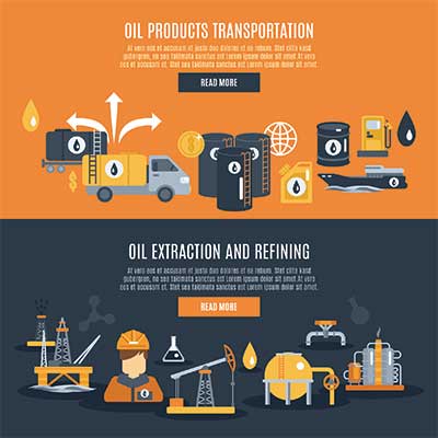 دانلود وکتور لایه‌ باز هدر سایت صنعت نفت ، حمل، استخراج و پالایش