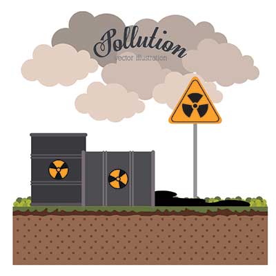 دانلود وکتور لایه‌ باز نشت مواد خطرناک و بشکه‌های سمی
