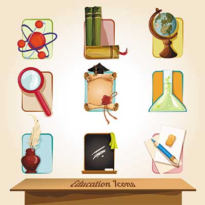 دانلود وکتور لایه باز آیکون های آموزش