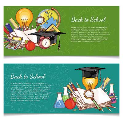 دانلود طرح لایه‌ باز بنر مدرسه‌ای