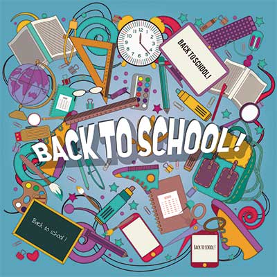 دانلود رایگان وکتور لایه‌ باز شروع سال تحصیلی با المان‌های مدرسه