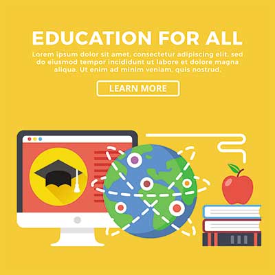 دانلود رایگان وکتور لایه‌ باز آموزش آنلاین برای همه