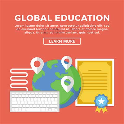 دانلود طرح لایه‌ باز آموزش جهانی