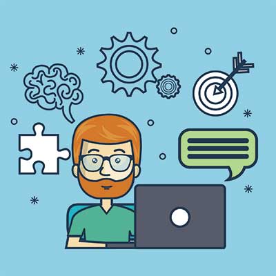 دانلود وکتور لایه‌ باز فضای کلاس‌های آنلاین