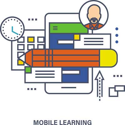 دانلود وکتور لایه‌ باز آموزش موبایلی و یادگیری دیجیتال