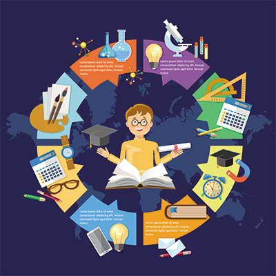 دانلود طرح لایه‌ باز آموزشی با المان‌های علمی و هنری