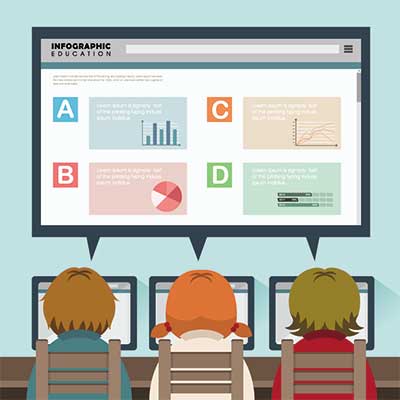 دانلود طرح لایه‌ باز اینفوگرافی آموزشی کلاس دیجیتال