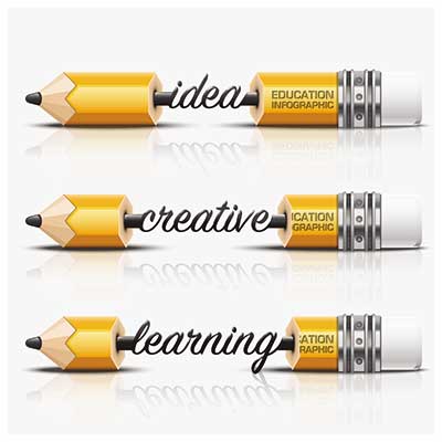 دانلود رایگان وکتور لایه‌ باز آموزشی با طرح مداد